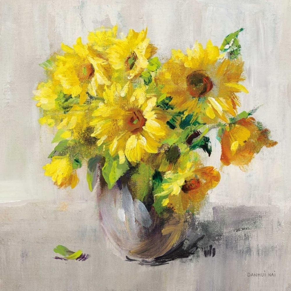 Sunflower Still Life II on Gray by Danhui Nai-VARPDX69008 Image 1