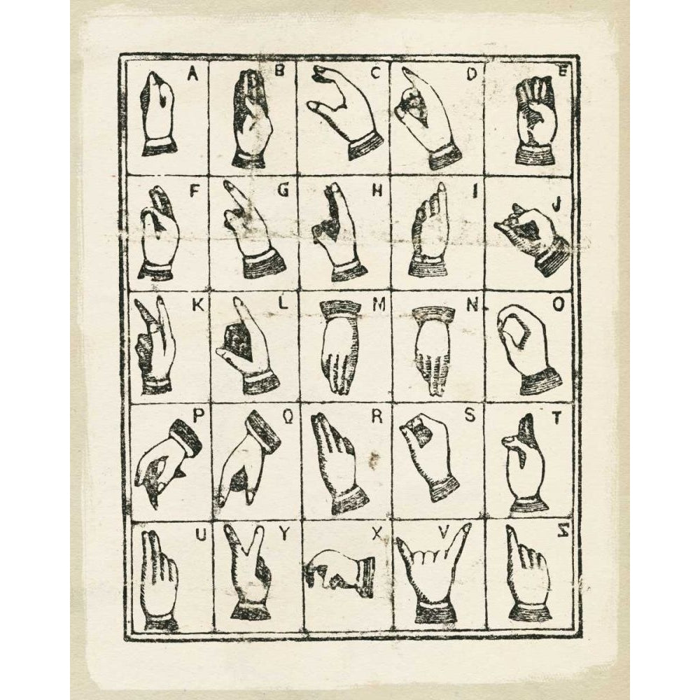 Vintage Sign Language Alphabet by Wild Apple Portfolio-VARPDX69083 Image 1