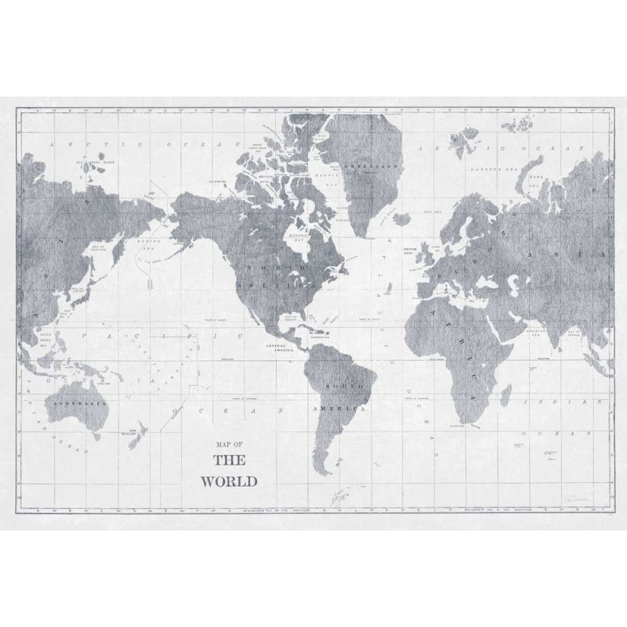 World Map Gray No Words by Sue Schlabach-VARPDX69335 Image 1