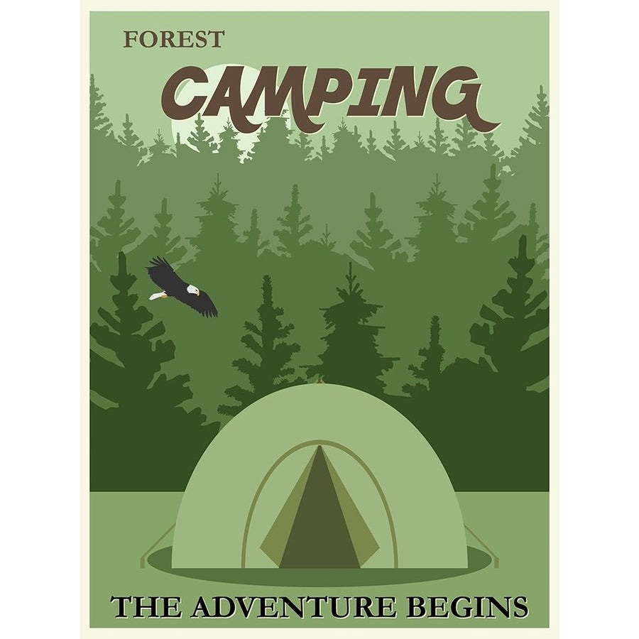 Vintage Forest Camping Tent Poster Poster Print - Travel Posters Vintage-VARPDX69587 Image 1