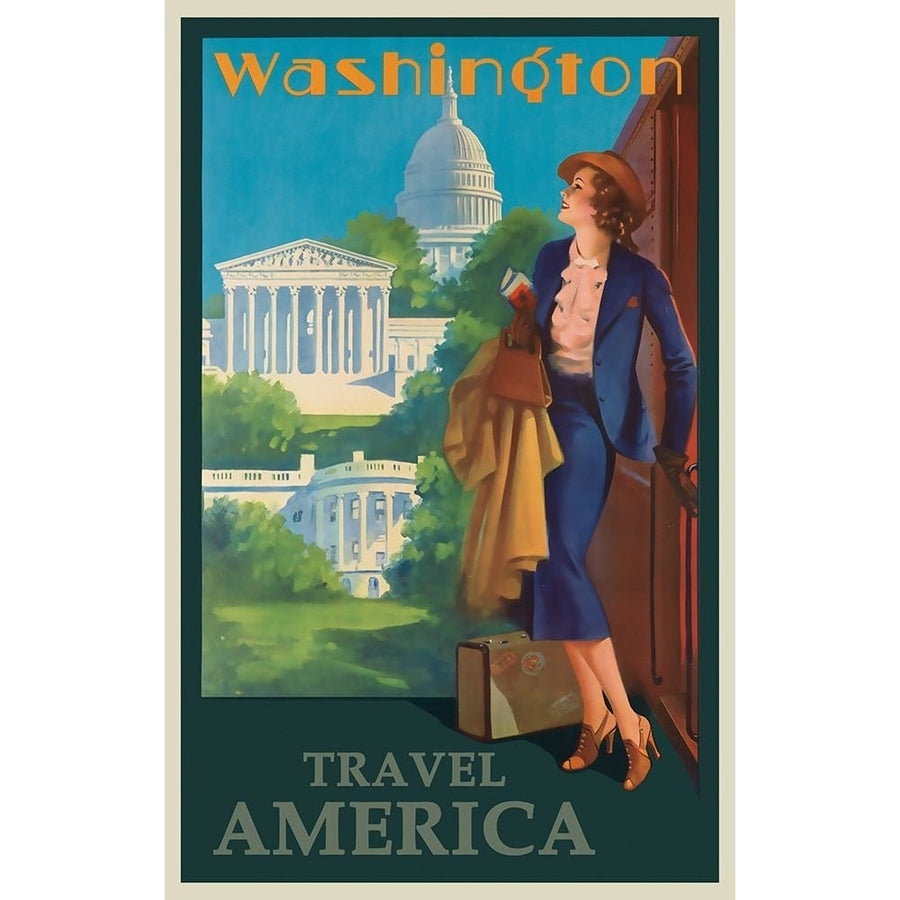 Washington DC Travel Posteer Poster Print - Travel Posters Vintage-VARPDX69621 Image 1