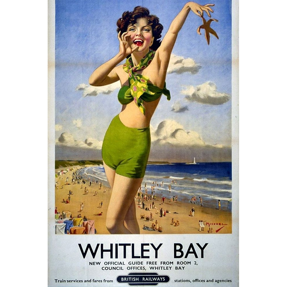 Whitley Bay Railway Poster Poster Print - Travel Posters Vintage-VARPDX69624 Image 1