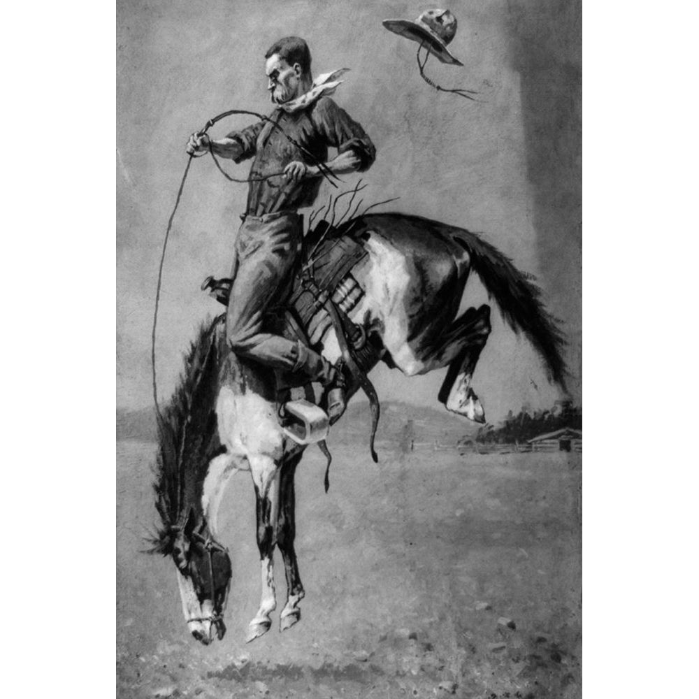 A Bucking Bronco Poster Print - Frederic Remington-VARPDX69853 Image 1