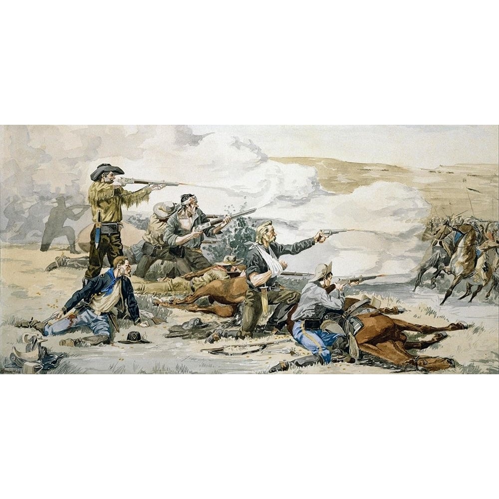 Battle on Beechers Island Poster Print - Frederic Remington-VARPDX69858 Image 1