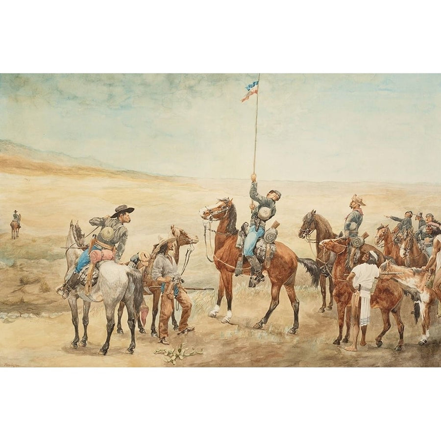 Signaling the Main Command Poster Print - Frederic Remington-VARPDX69871 Image 1