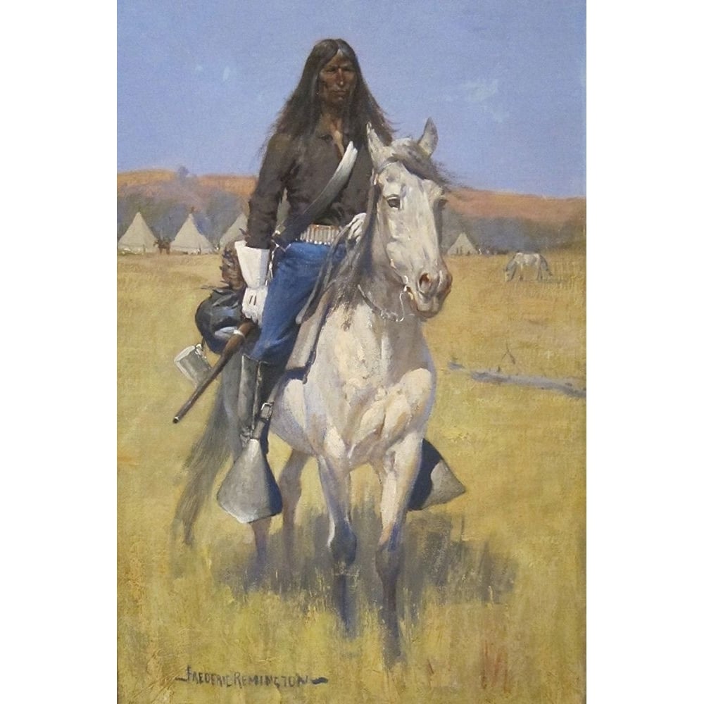 Mounted Indian Scout Poster Print - Frederic Remington-VARPDX69875 Image 1