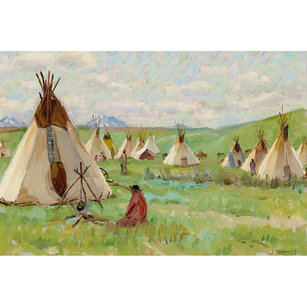 Blackfeet Teepees Glacier Park Poster Print - Joseph Henry Sharp-VARPDX69975 Image 1