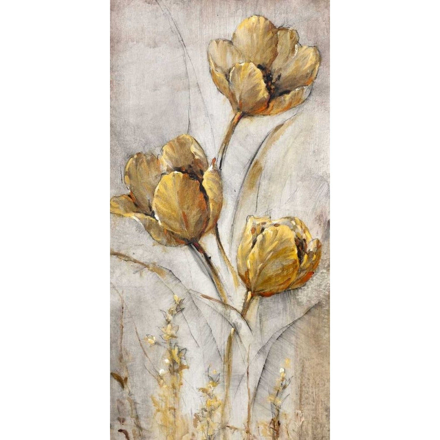 Golden Poppies on Taupe I Poster Print - Tim OToole-VARPDX71910GG Image 1