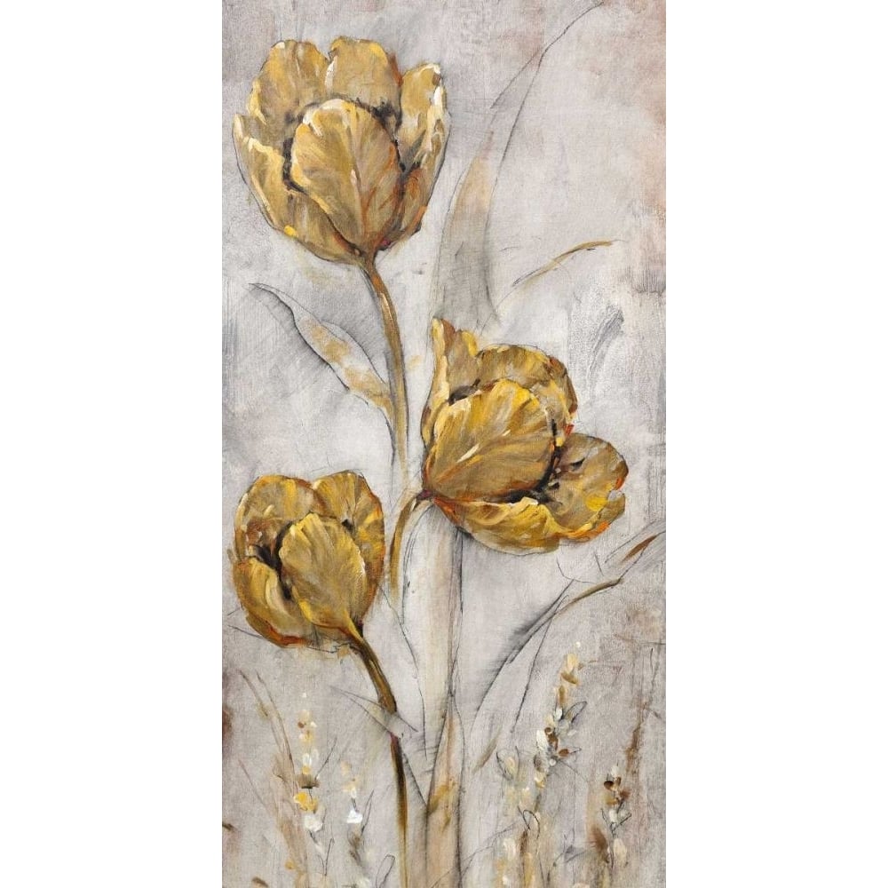 Golden Poppies on Taupe II Poster Print - Tim OToole-VARPDX71911GG Image 1