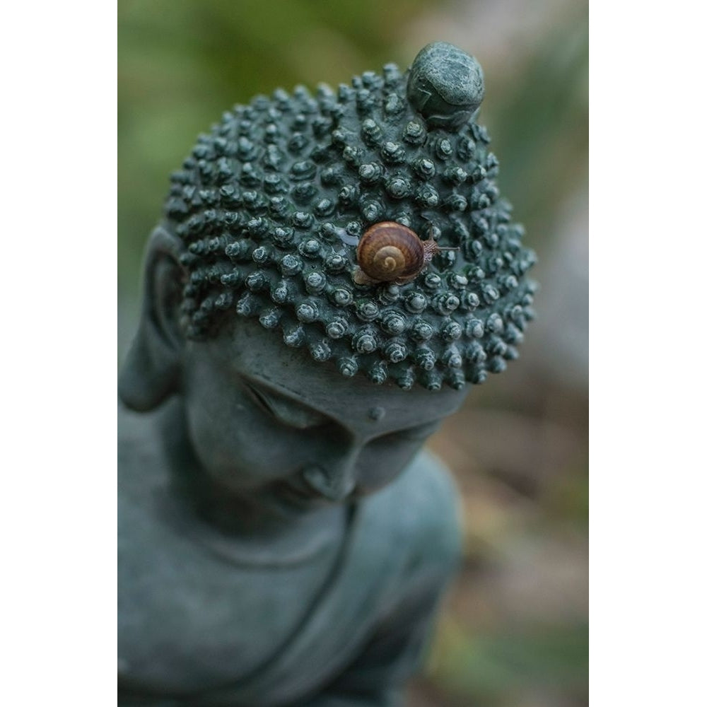 Green Buddha Statue with Snail Poster Print - Artographie-VARPDX72515 Image 1