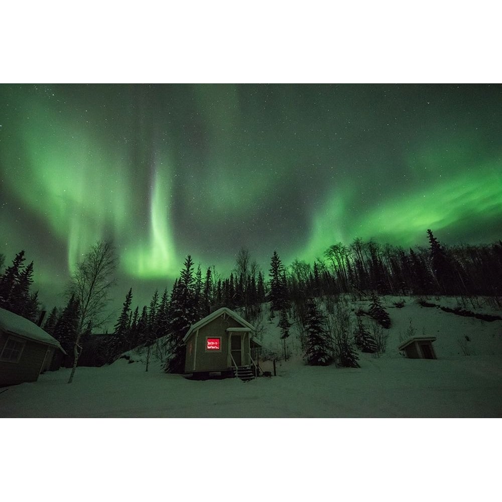 Aurora Borealis over the Cabin Poster Print - Artographie-VARPDX73051 Image 1