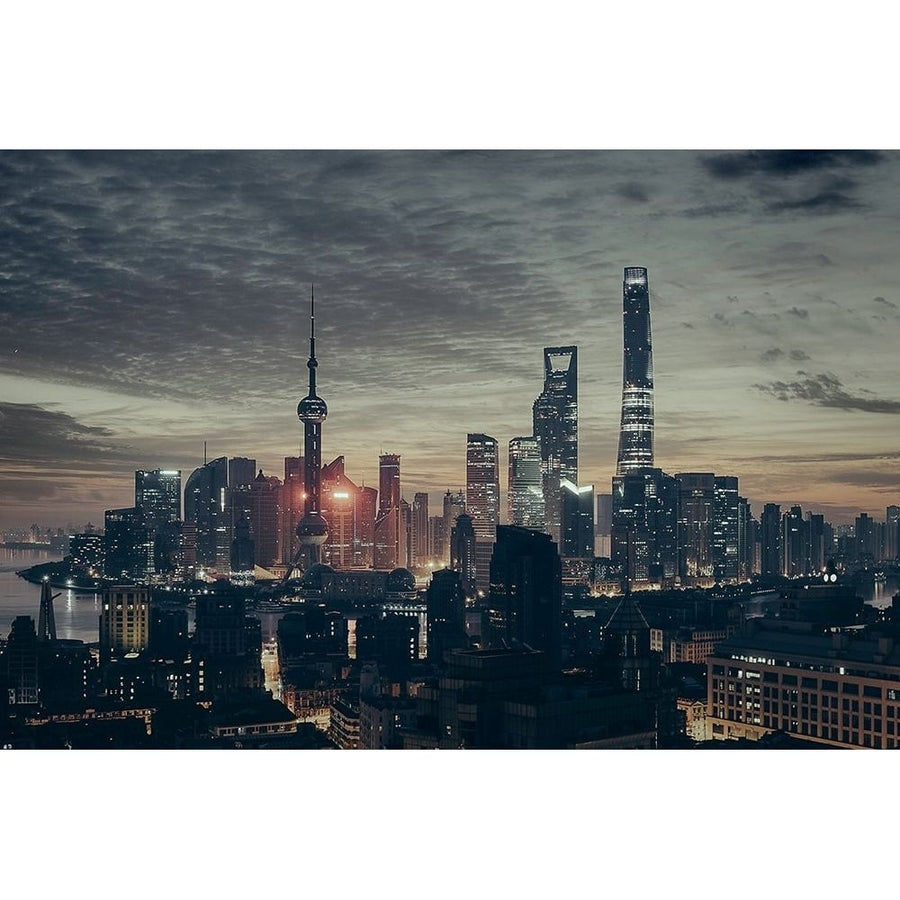 Shanghai Skyline Poster Print - Artographie-VARPDX73323 Image 1