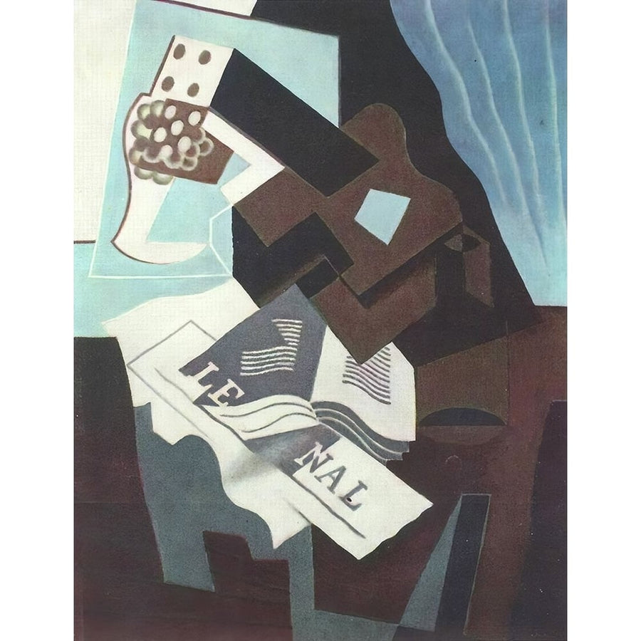 Still life with guitar book and newspaper 1919 Poster Print - Juan Gris-VARPDX74280 Image 1