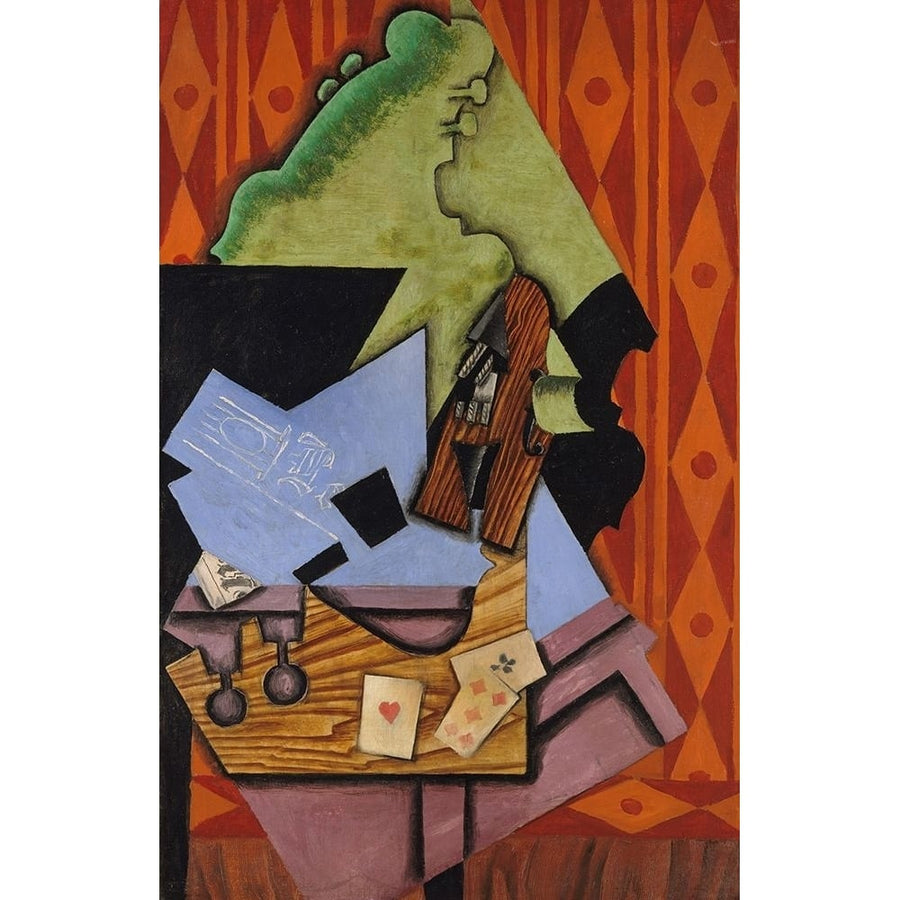 Violin and playing Cards on a Table 1913 Poster Print - Juan Gris-VARPDX74300 Image 1