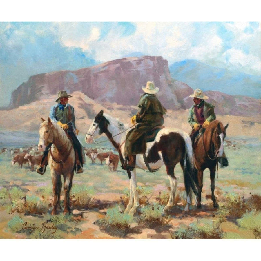 Three Cowboys Poster Print - Carolyne Hawley-VARPDX74437GG Image 1