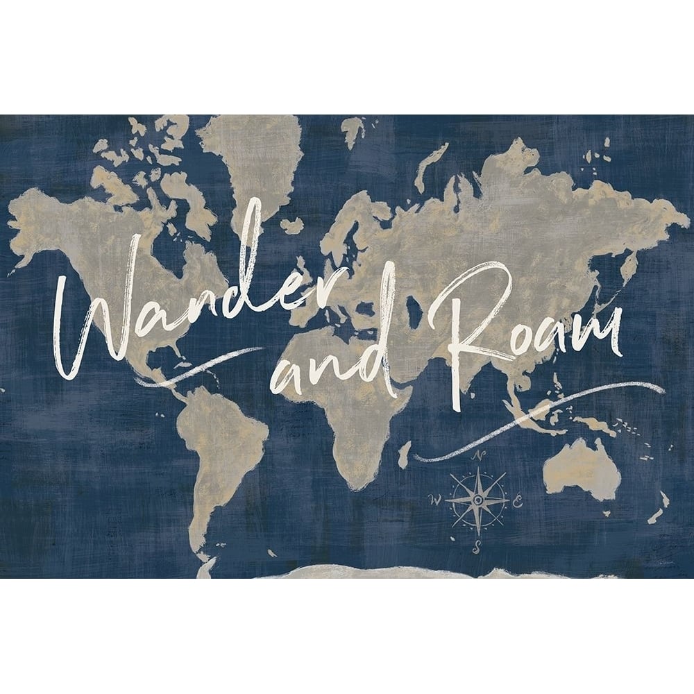 World Map Collage Deep Wander Poster Print - Sue Schlabach-VARPDX75339 Image 1