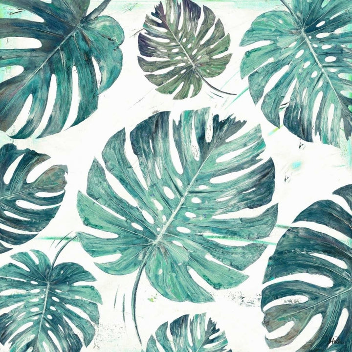 Organic Teal Leaves on Whte Poster Print by Patricia Pinto-VARPDX7563C Image 1