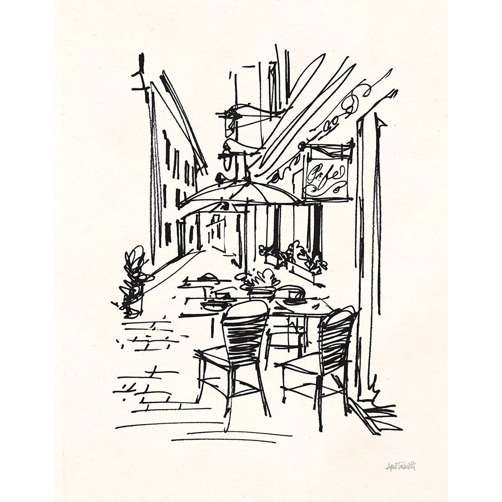 Cafe Sketch II Cream Poster Print - Anne Tavoletti-VARPDX75880 Image 1