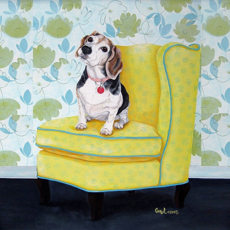 Beagle on Yellow Poster Print - Carol Dillon-VARPDX76005D Image 1