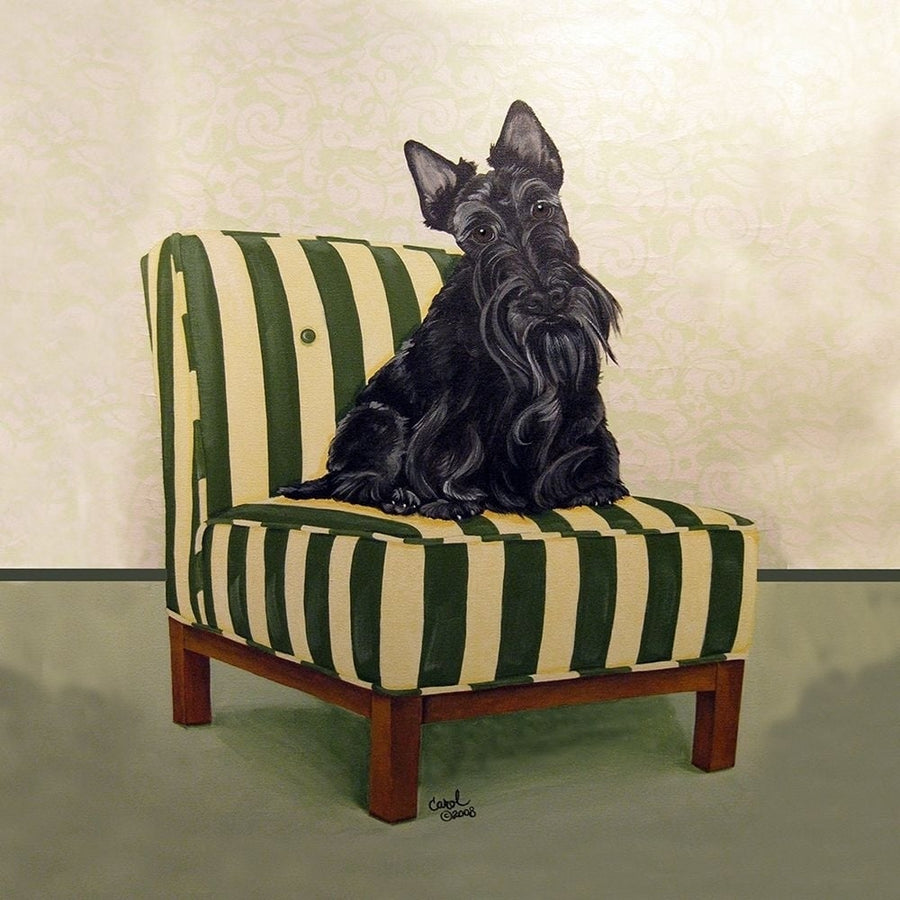 Scottie on Stripes Poster Print - Carol Dillon-VARPDX76014D Image 1