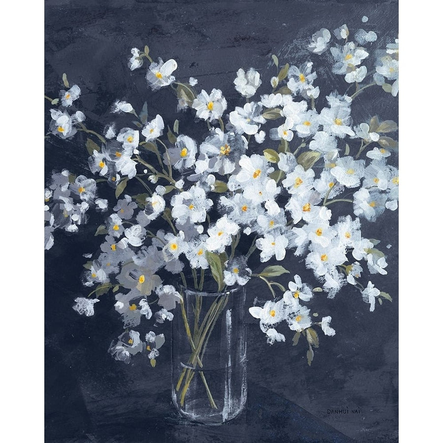 Fresh White Bouquet Indigo Crop Poster Print - Danhui Nai-VARPDX77151 Image 1