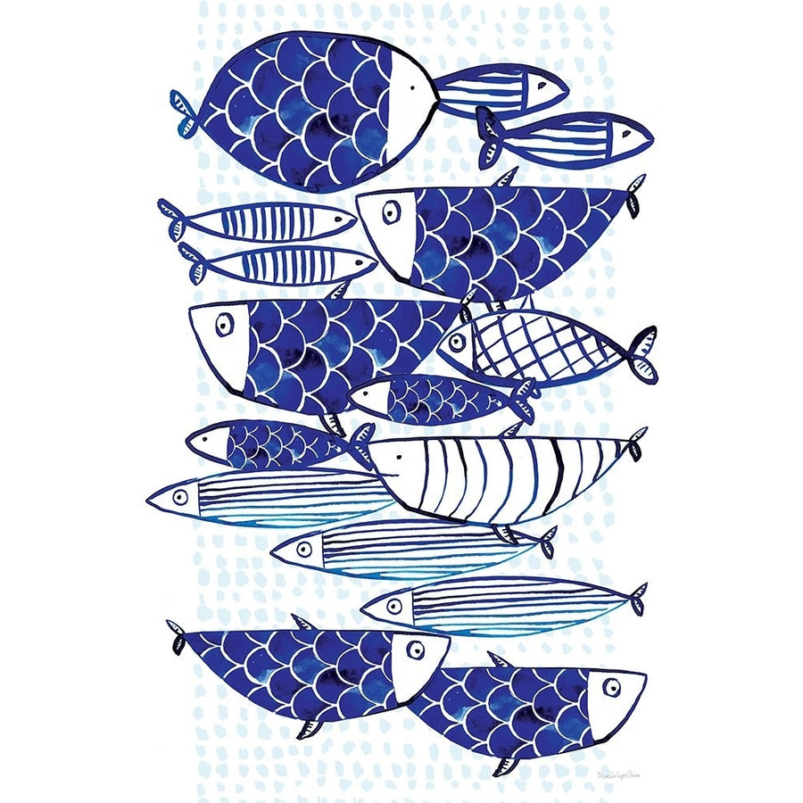 Blue Fish III Poster Print - Mercedes Lopez Charro-VARPDX77495 Image 1