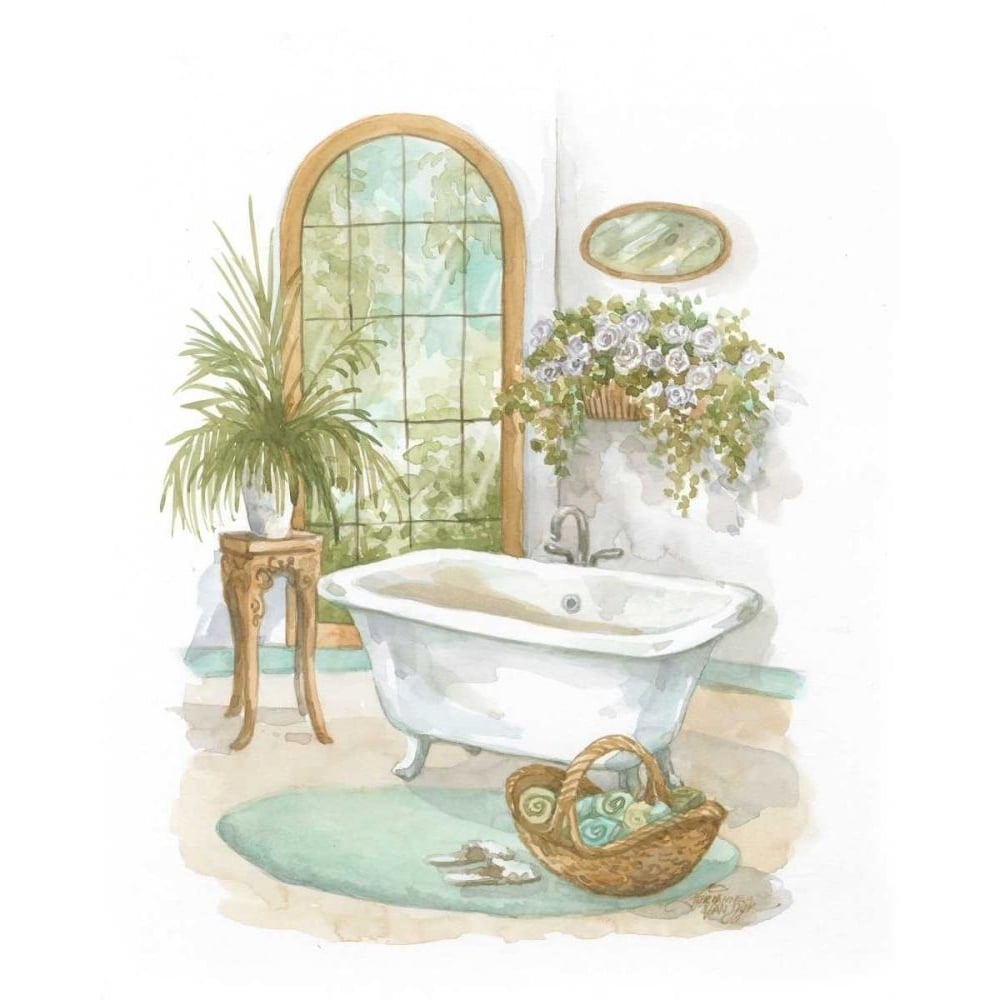 Watercolor Bath in Spa II Poster Print - Dijk Jerianne Van-VARPDX78750D Image 1