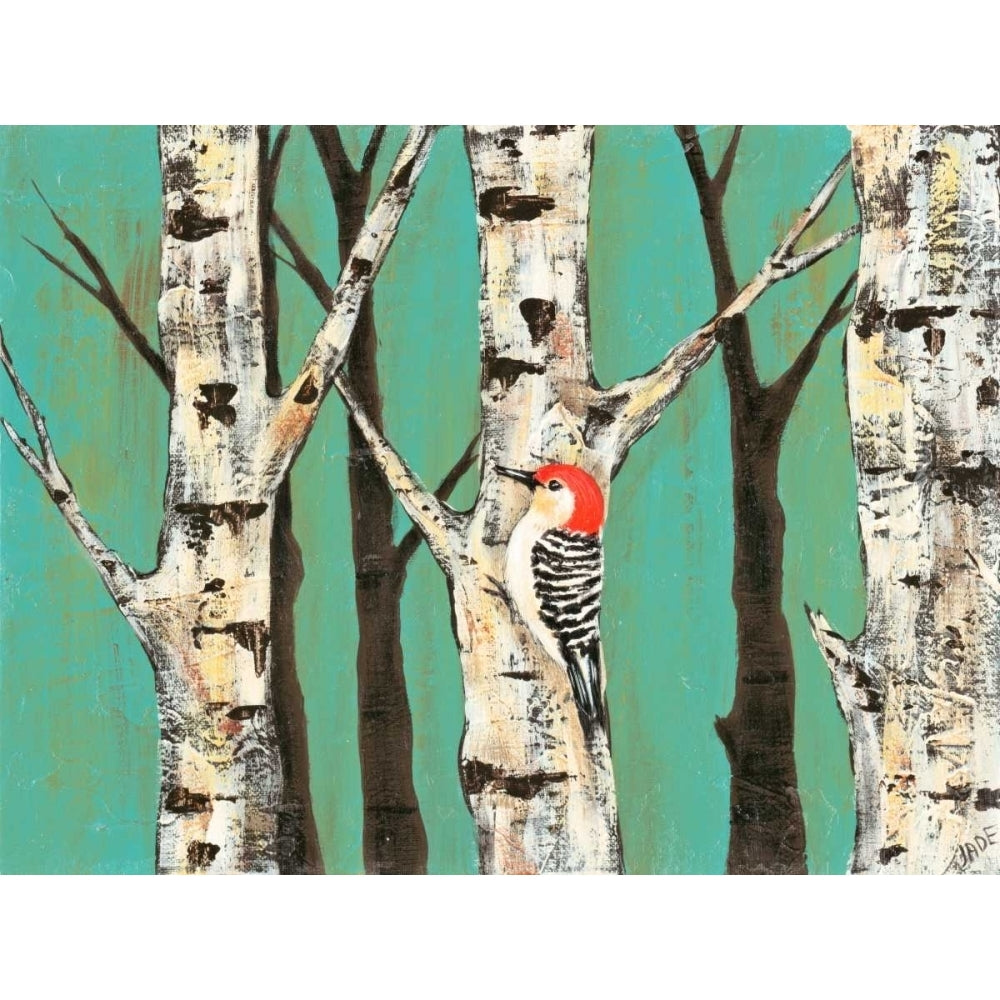 Birch Grove on Teal II Poster Print - Jade Reynolds-VARPDX79178GG Image 1