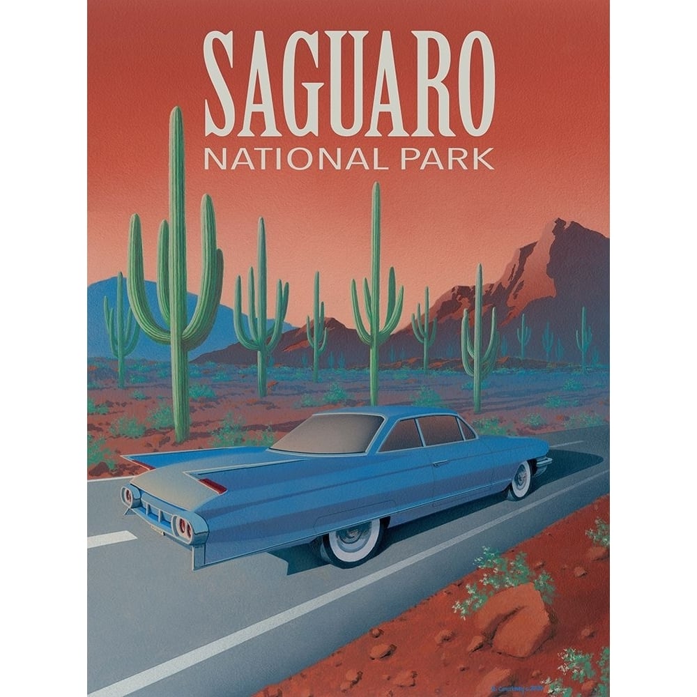 Saguaro National Park with Text Poster Print - Richard Courtney-VARPDX81823 Image 1