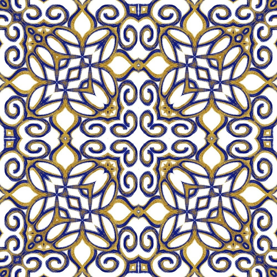 Gold Blue Vintage Tile III Poster Print - Andrea Haase-VARPDX82530 Image 1