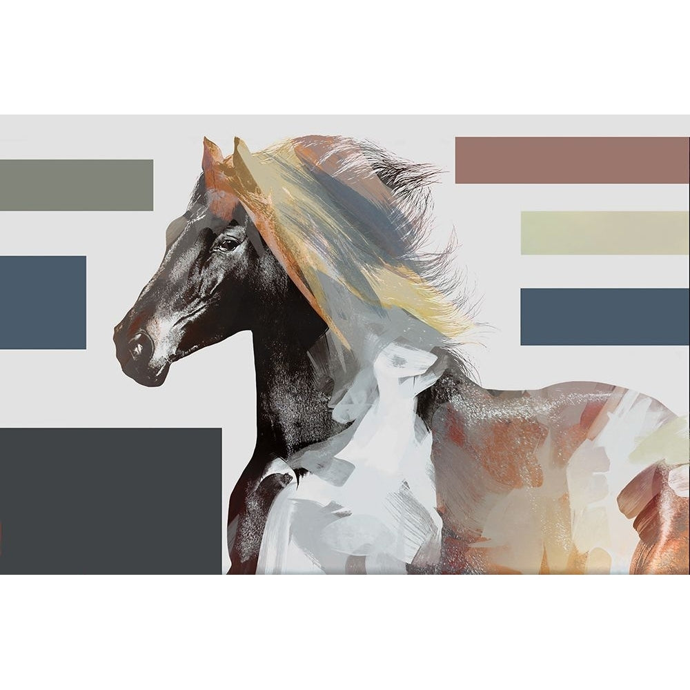 Tan Abstract Colorful Modern Horse Block Poster Print - Irena Orlov-VARPDX83718 Image 1