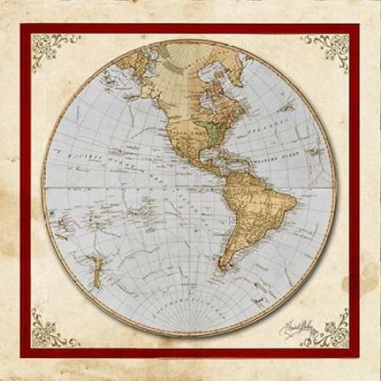 Red and Cream Map I Poster Print by Elizabeth Medley-VARPDX8564D Image 2