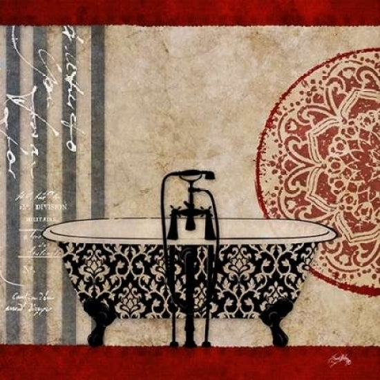 Red Garden Bath I Poster Print by Elizabeth Medley-VARPDX8627M Image 1