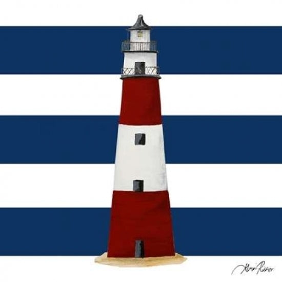 Nautical Stripe Light House Poster Print by Gina Ritter-VARPDX8958WB Image 2