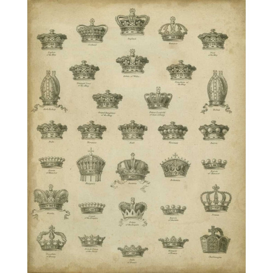 Heraldic Crowns and Coronets V Poster Print - Milton-VARPDX89979Z Image 1