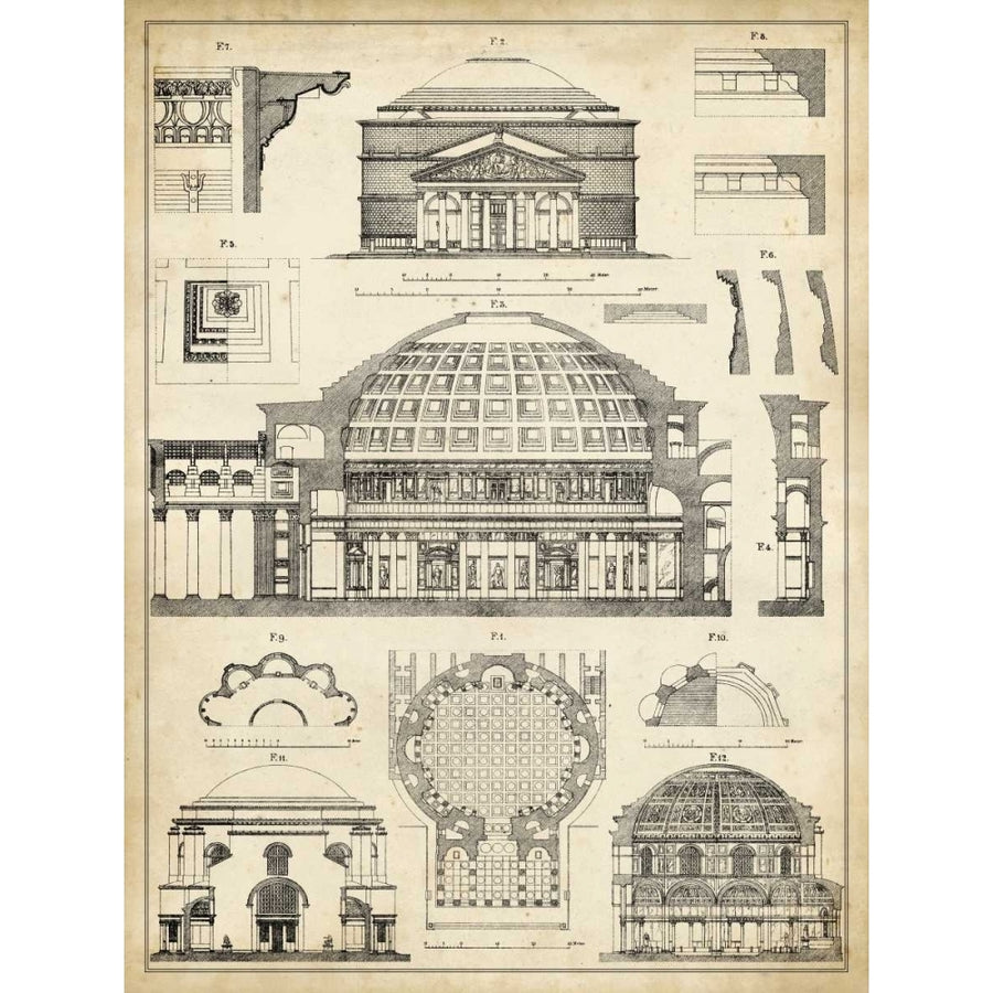 Vintage Architects Plan III Poster Print - Studio Vision-VARPDX90475Z Image 1