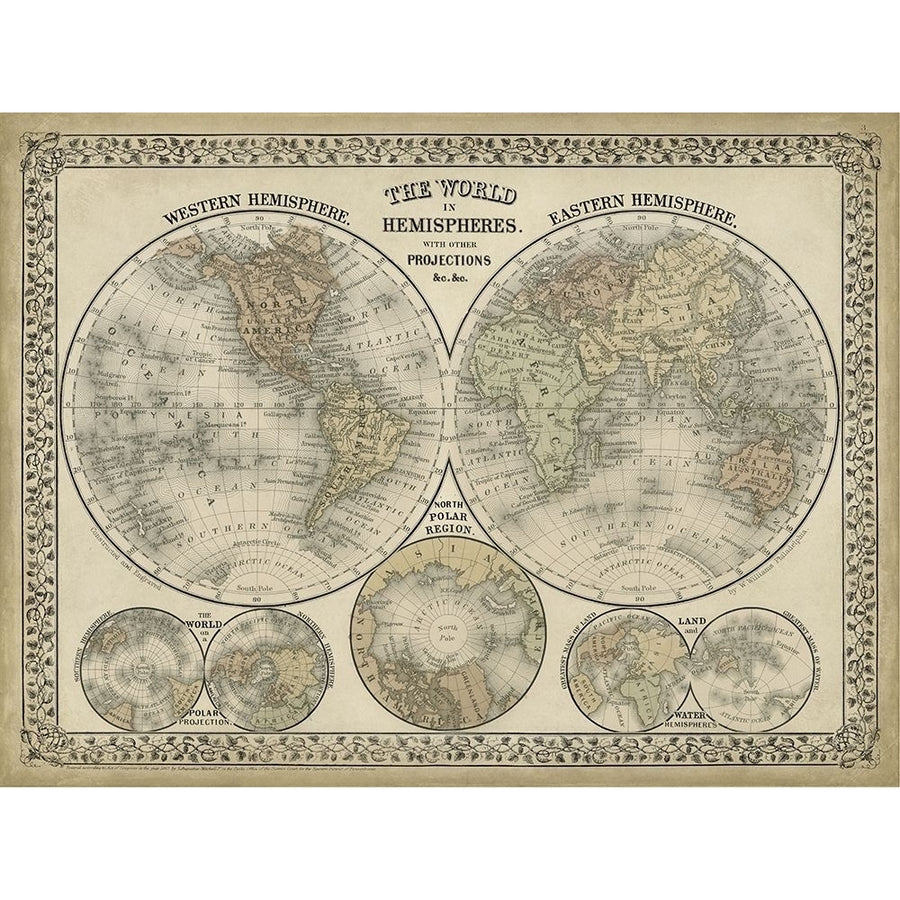 The World in Hemispheres Poster Print - Mitchell-VARPDX90729Z Image 1