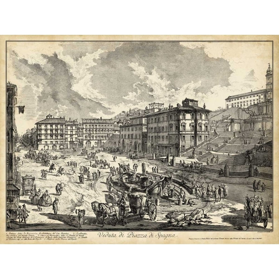 Veduta di Piazza di Spagna Poster Print - Piranesi-VARPDX90768Z Image 1