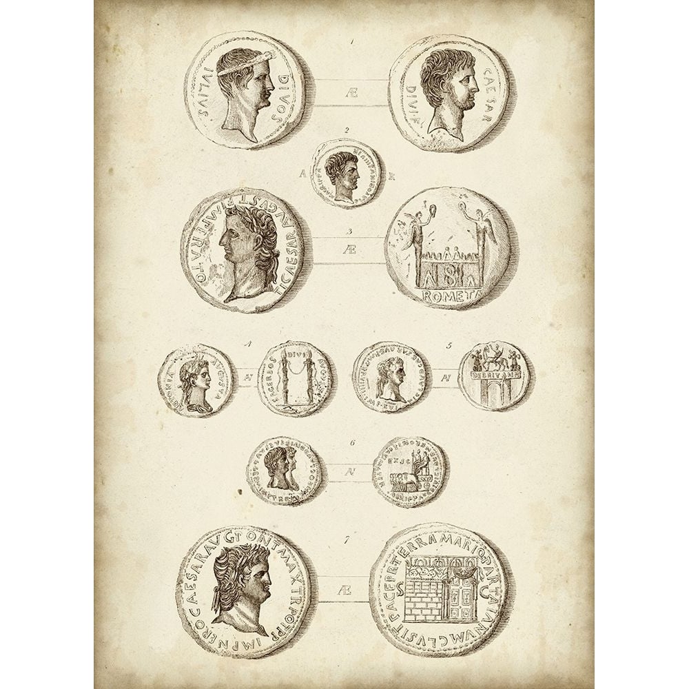 Antique Roman Coins I Poster Print - Unknown-VARPDX90754Z Image 1