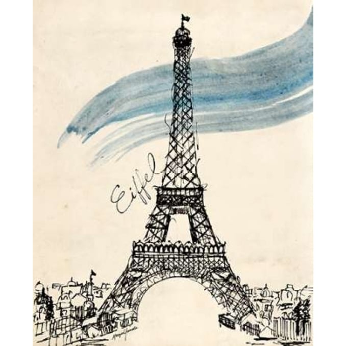 Eiffel Tower in Pen Poster Print by Morgan Yamada-VARPDX914YAM1398 Image 1