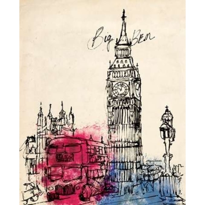 Big Ben in Pen Poster Print by Morgan Yamada-VARPDX914YAM1397 Image 2