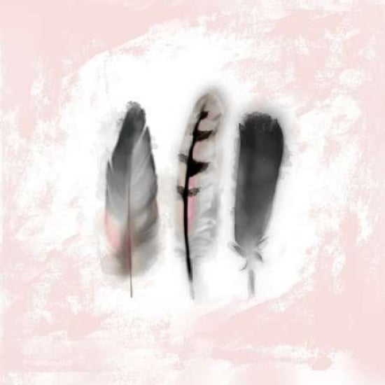 Watercolor Feather Study 1 in Pink Poster Print by Evangeline Taylor-VARPDX916TAY1142A Image 1