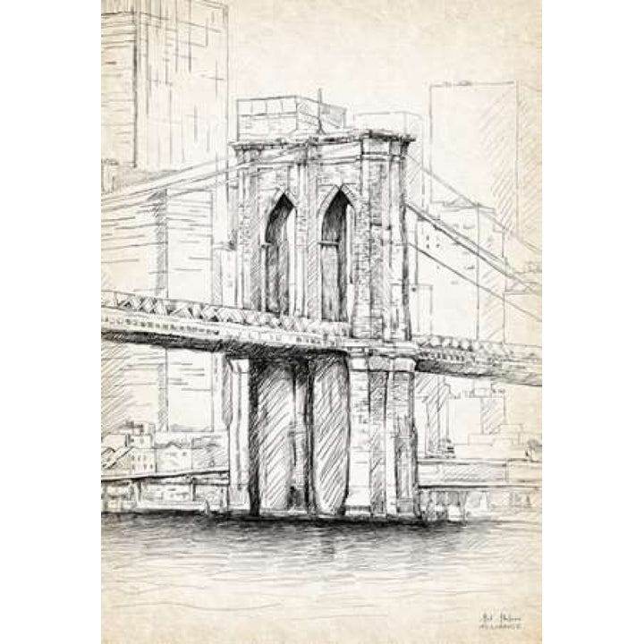 Brooklyn Bridge Sketch Poster Print by Art Atelier Alliance-VARPDX923EWA1072 Image 1