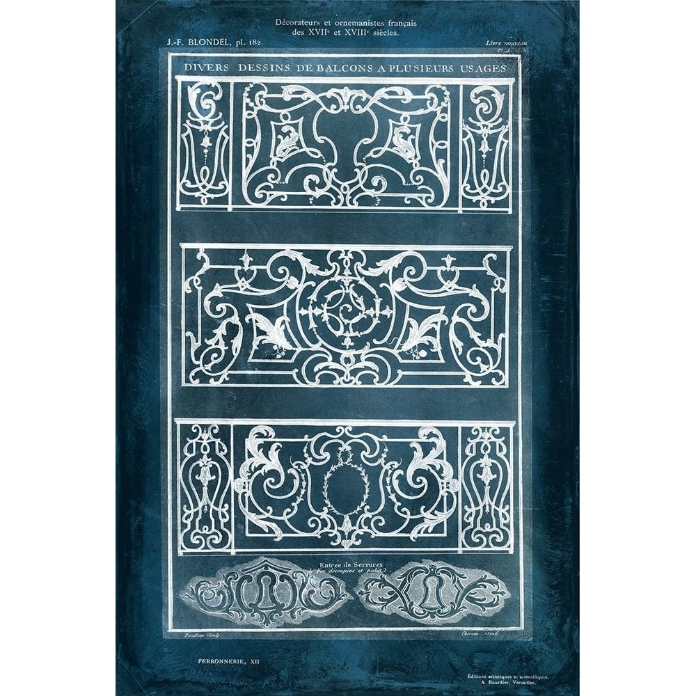 Ornamental Iron Blueprint I Poster Print - Studio Vision-VARPDX92420Z Image 1