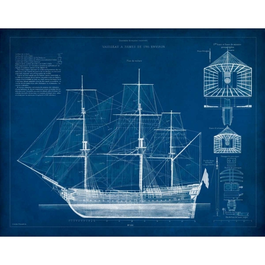 Antique Ship Blueprint IV Poster Print - Studio Vision-VARPDX92453Z Image 1