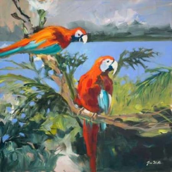 Parrots at Bay II Poster Print by Jane Slivka-VARPDX9262 Image 1