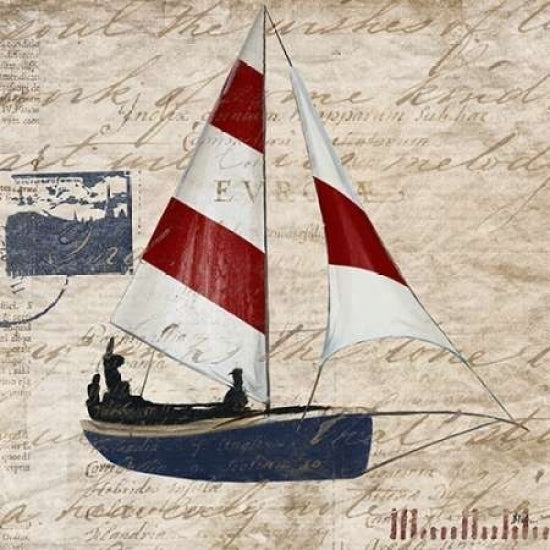 Sailing Stamp Border I Poster Print by Patricia Pinto-VARPDX9293H Image 1