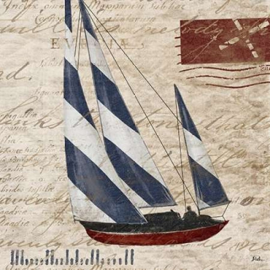 Sailing Stamp Border II Poster Print by Patricia Pinto-VARPDX9294H Image 1