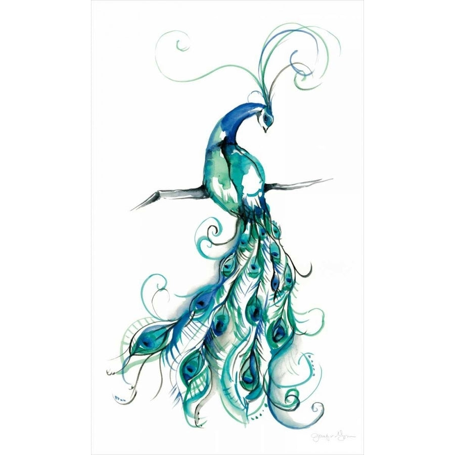 Aquarelle Peacock I Poster Print - Jennifer Goldberger-VARPDX93574FNL Image 1