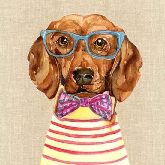 Dachshund With Fashion Glasses Poster Print by Jin Jing-VARPDX937JIN1073 Image 2